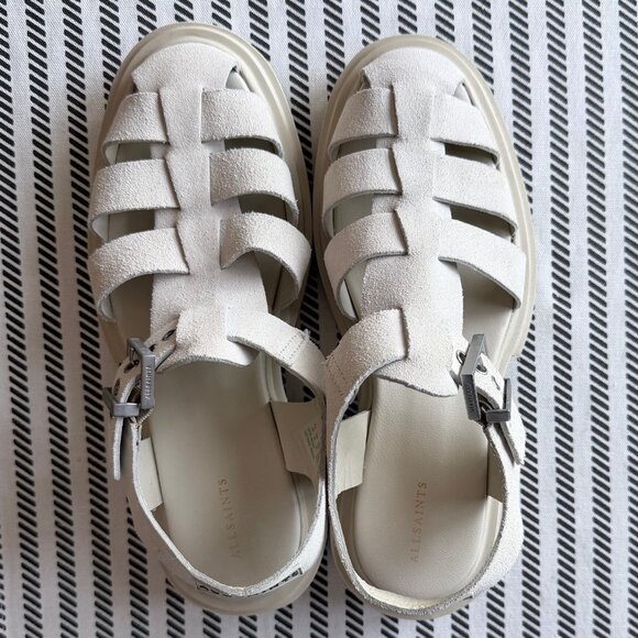 All Saints Nessa logo-patch leather sandals size 38 - Picture 9 of 11